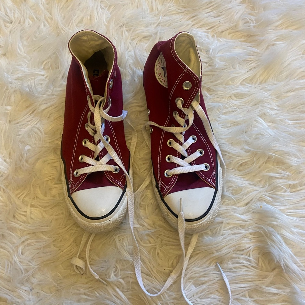 Converse Burgundy and Cream Sneakers